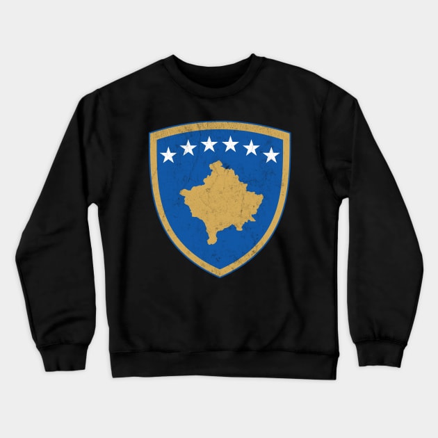 Kosovo // Vintage Faded Style Flag Design Crewneck Sweatshirt by DankFutura